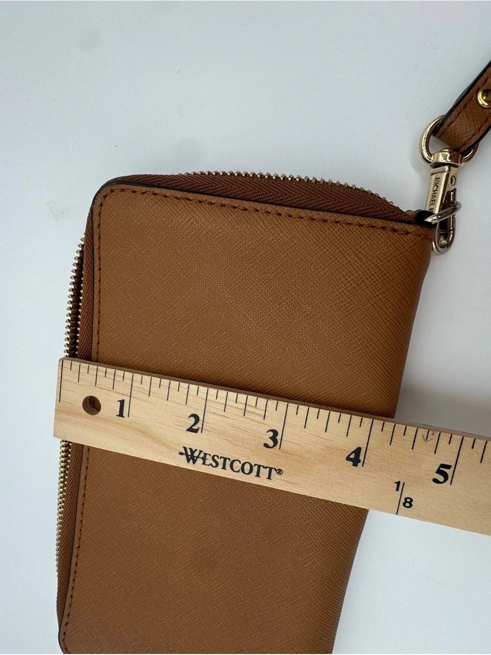 Michael Kors Tan Saffiano Leather Wristlet Wallet